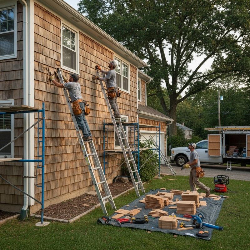 Local Wood Shake Siding Repair pros at work